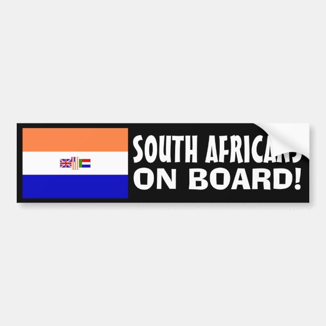 Pegatina Para Coche ¡Los sudafricanos a bordo! (Frente)