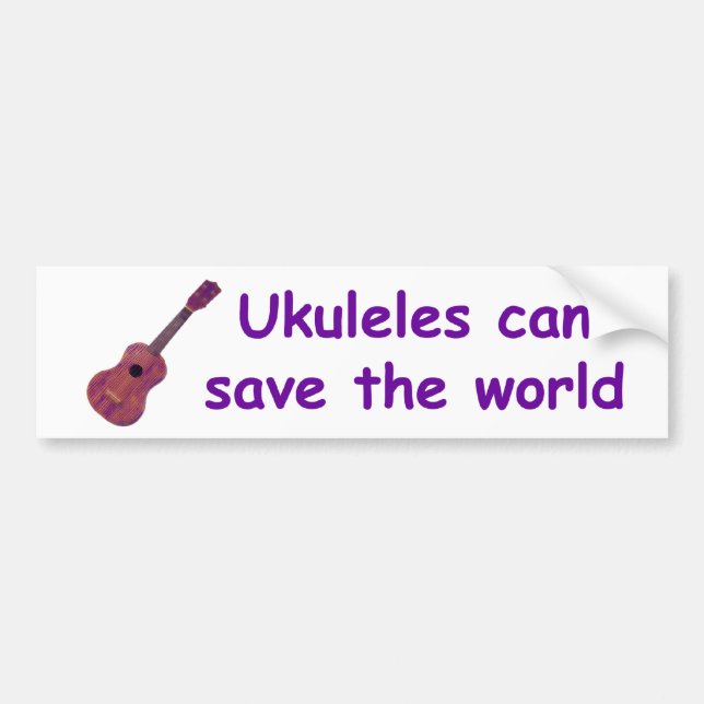 Pegatina Para Coche Los Ukuleles pueden ahorrar el mundo (Frente)