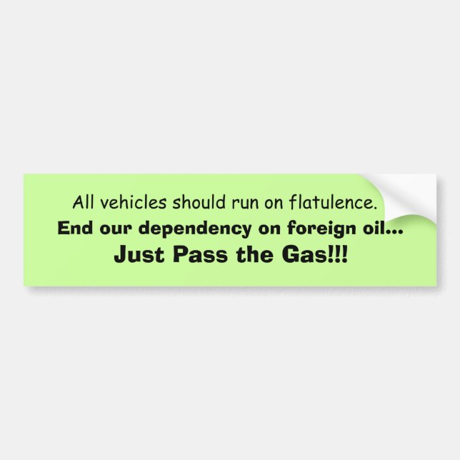 Pegatina Para Coche Los vehículos deben correr en flatulencia (Frente)