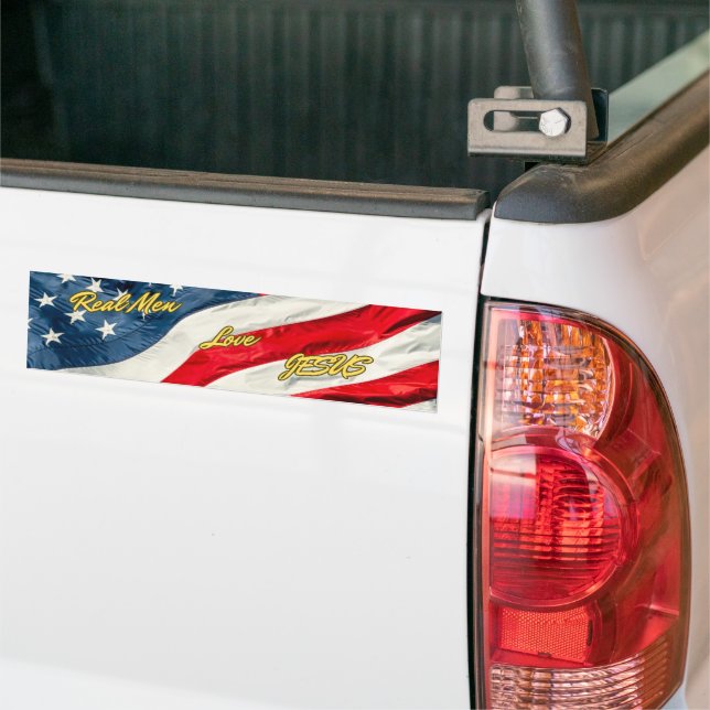 Pegatina Para Coche Los verdaderos hombres aman a Jesús (En Camión)