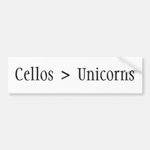 Pegatina Para Coche Los violoncelos son mayores que unicornios (!)