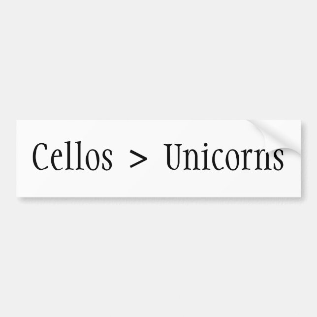 Pegatina Para Coche Los violoncelos son mayores que unicornios (!) (Frente)