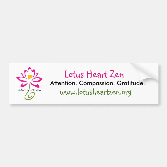 Pegatina Para Coche Lotus Heart Zen Bumpersticker (Frente)