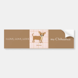 Pegatina Para Coche Love Chihuahua Bumper Sticker