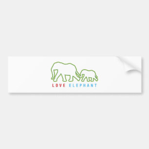 Pegatina Para Coche Love Elephant