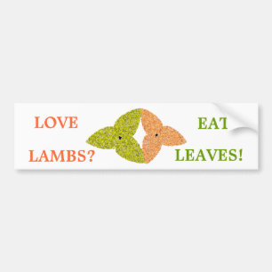 Pegatina Para Coche Love Lambs Eat Leaves Bumper Sticker
