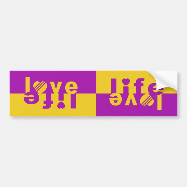 Pegatina Para Coche LOVE LIFE bumpersticker (Frente)
