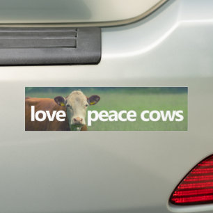 Pegatina Para Coche Love Peace Cows Bumper Sticker