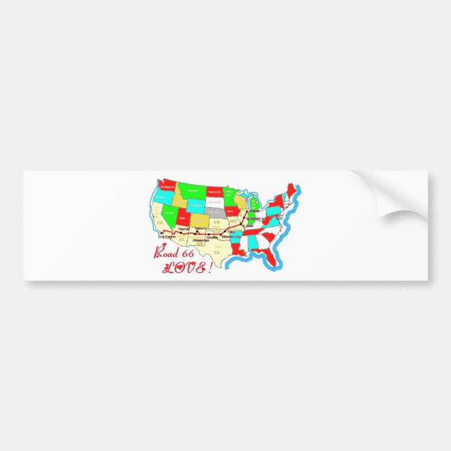 Pegatina Para Coche LOVE ROAD 66.png (Frente)