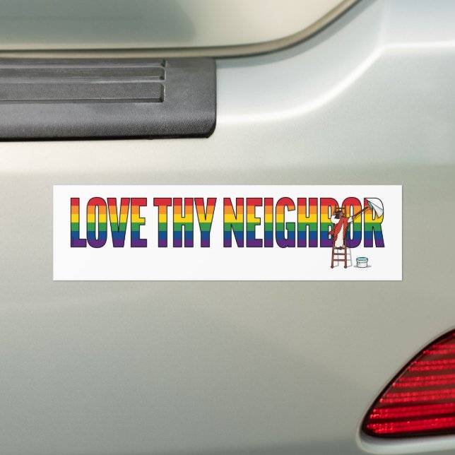 Pegatina Para Coche Love Thy Neighbor (en coche)