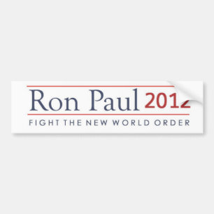 Pegatina Para Coche Lucha de Ron Paul 2012 el nuevo orden mundial