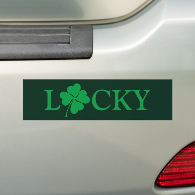 Pegatina Para Coche Lucky Green Clover Shamrock St. Patrick's Day (en coche)
