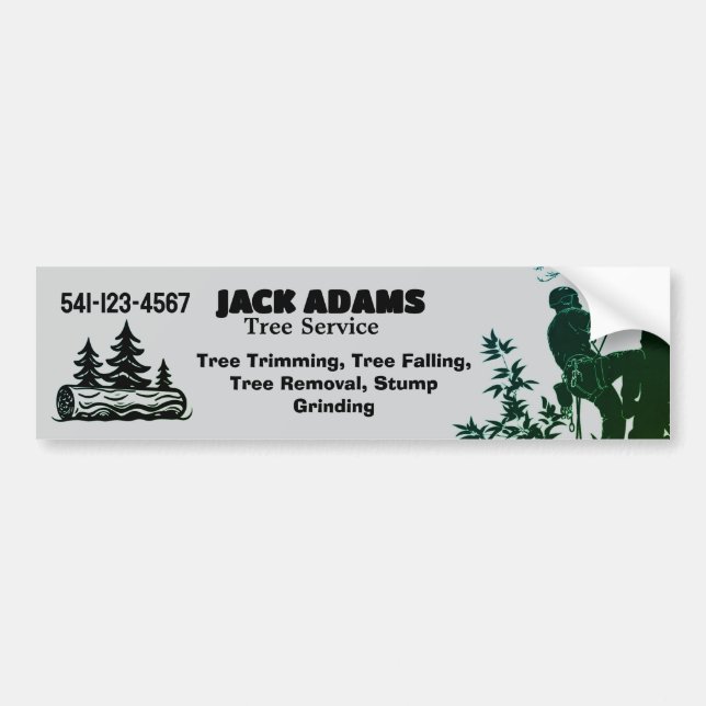 Pegatina Para Coche Lumberjack Tree Service Business Card (Frente)