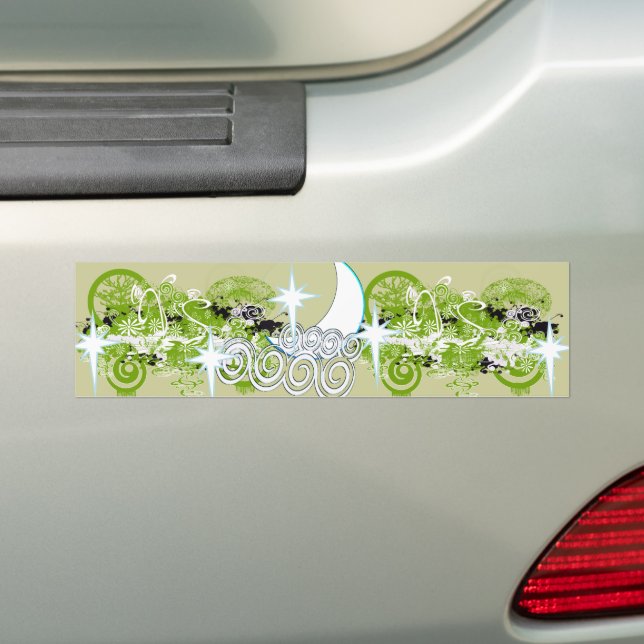 Pegatina Para Coche Luna Celeste Añadir texto Personalizado en la herr (en coche)