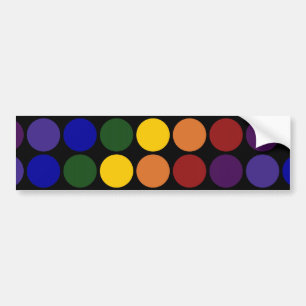 Pegatina Para Coche Lunares del arco iris en negro