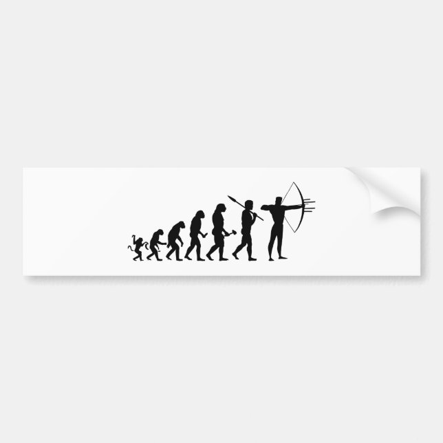 Pegatina Para Coche Lustiger Bogenschießen Evolution (Frente)