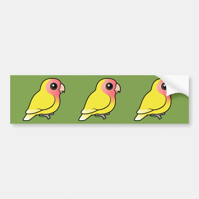 Pegatina Para Coche Lutino Melocotón-hizo frente al Lovebird (Frente)