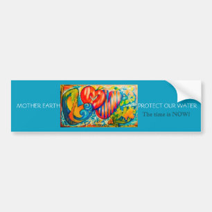 Pegatina Para Coche MADRE EARTH-PROTECT del amor NUESTRA AGUA