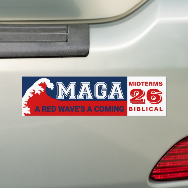Pegatina Para Coche MAGA Red Wave 2026 Midterms (en coche)