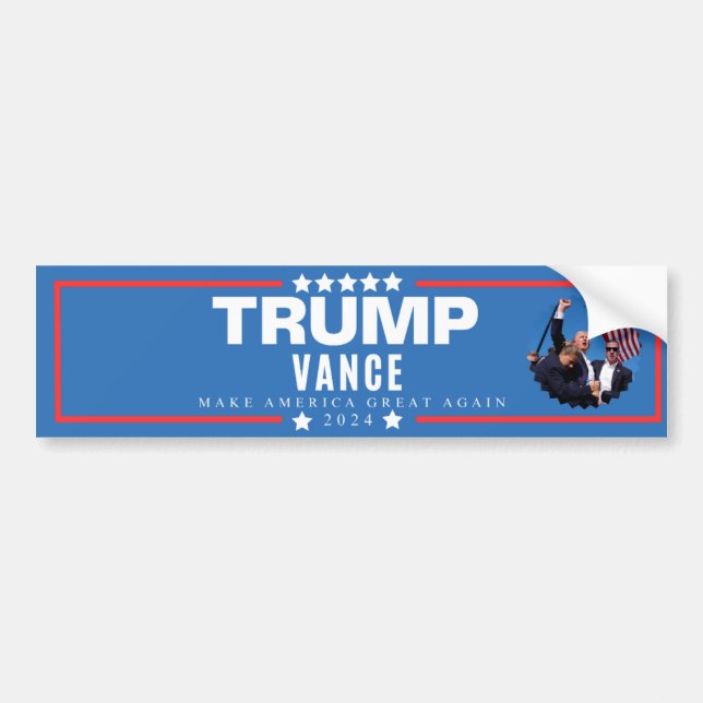 Pegatina Para Coche MAGA Vote por Trump Vance 2024 (Frente)