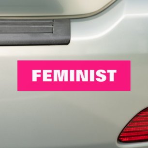 Pegatina Para Coche magenta blanca "feminista", fucsia, auto rosa cali