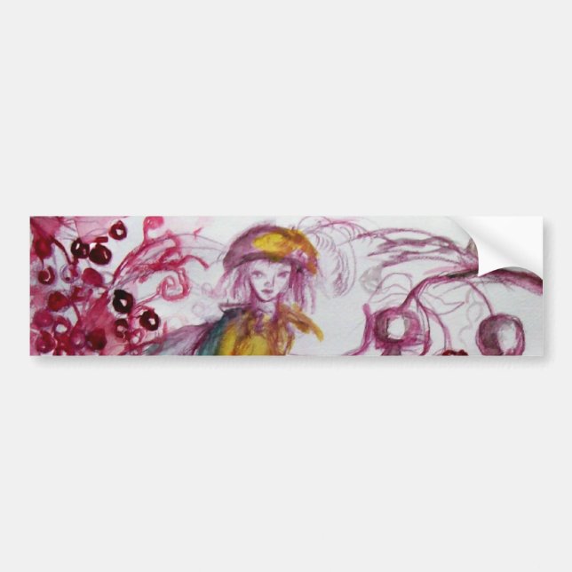 Pegatina Para Coche MAGIC FOLLET OF MUSHROOMS Red White Floral Fantasy (Frente)