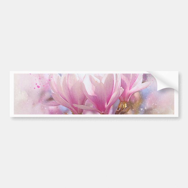Pegatina Para Coche Magnolia púrpura rosada en flor de primavera (Frente)