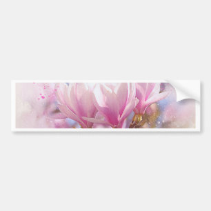 Pegatina Para Coche Magnolia Rosa Púrpura en Flor - Flor de Primavera