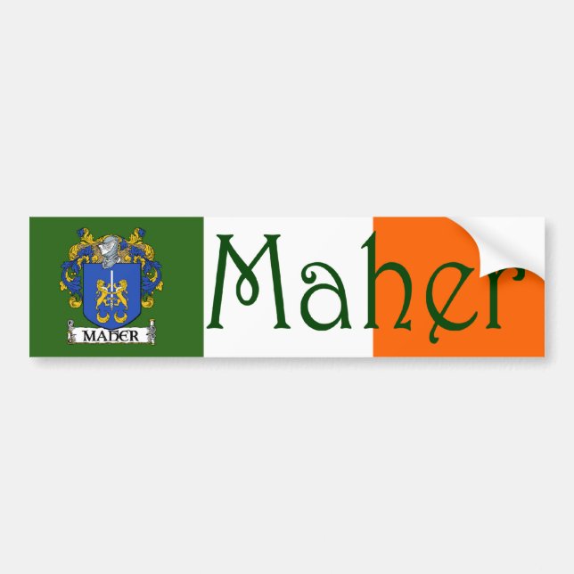 Pegatina Para Coche Maher Coat of Arms Flag Bumper Sticker (Frente)