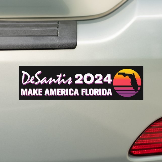 Pegatina Para Coche Make America Florida Retro DeSantis 2024 (en coche)