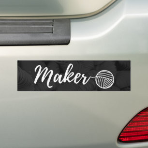 Pegatina Para Coche Maker Crafts & Yarn Typography Dark