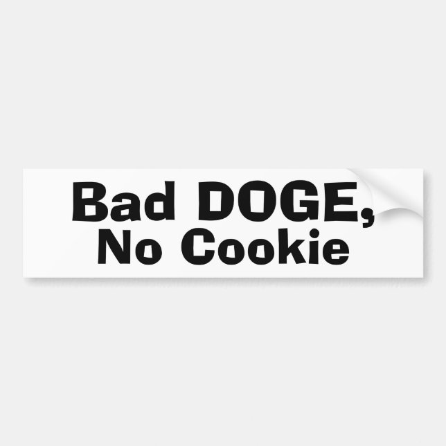 Pegatina Para Coche Mal DOGE, sin cookies (Frente)