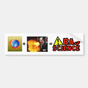Pegatina Para Coche MALA CIENCIA, AL GORE, tierra ardiente, +, =