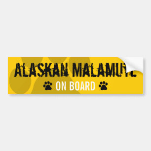 Pegatina Para Coche Malamute de Alaska a bordo