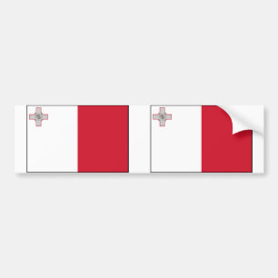 Pegatina Para Coche Malta con la frontera, bandera de Malta