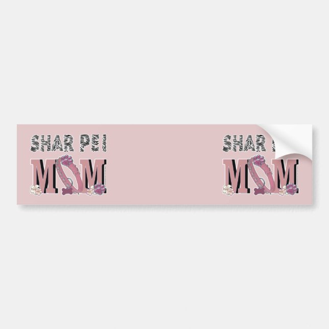 Pegatina Para Coche MAMÁ de Shar Pei (Frente)