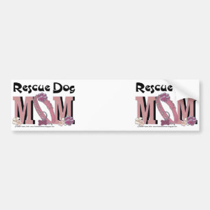 Pegatina Para Coche MAMÁ del perro del rescate