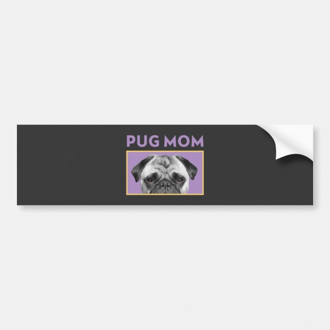 Pegatina Para Coche Mamá Pug (Frente)