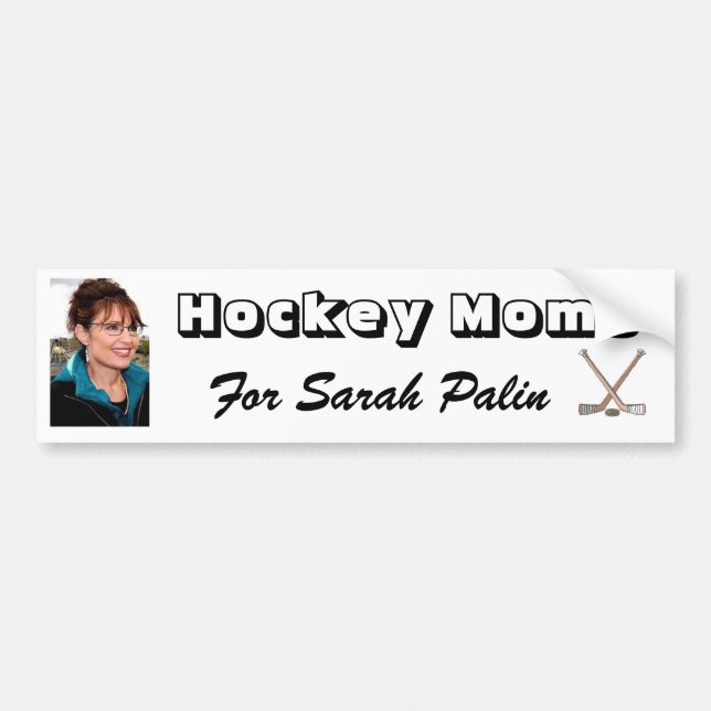 Pegatina Para Coche ¡Mamáes del hockey para Sarah Palin! (Frente)