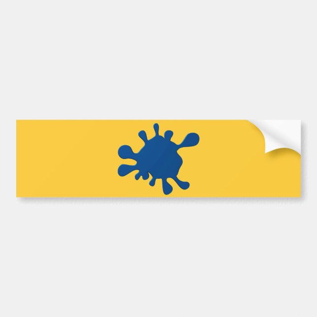 Pegatina Para Coche Mancha de tinta azul (Frente)