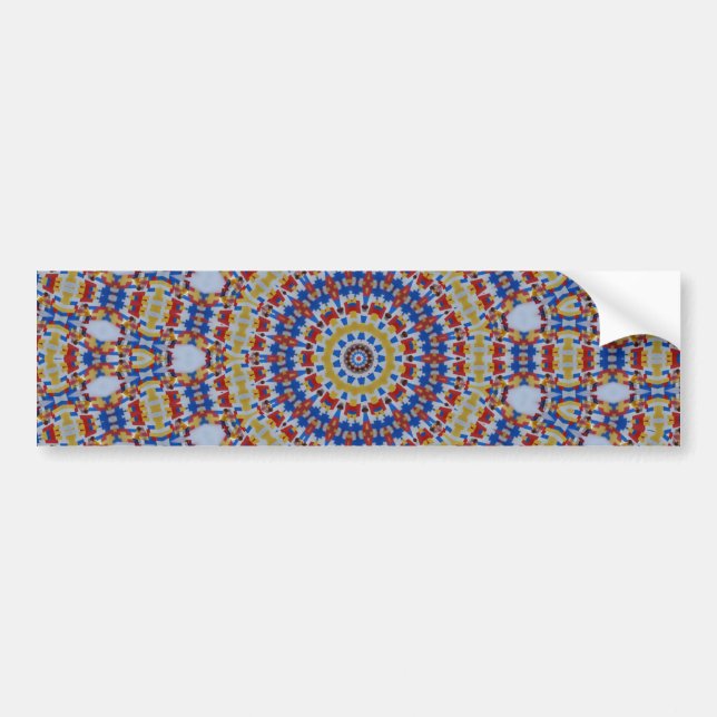 Pegatina Para Coche Mandala amarillo azul (Frente)
