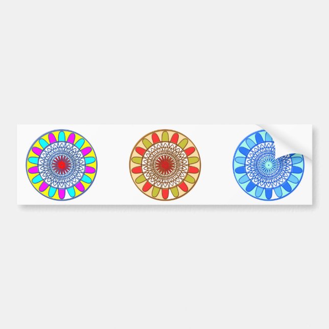 Pegatina Para Coche Mandala de Chakra del GIRASOL (Frente)