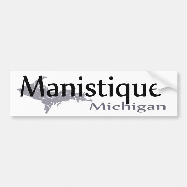 Pegatina Para Coche Manistique Michigan Bumper Sticker (Frente)