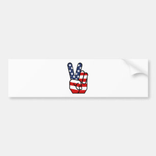 Pegatina Para Coche Mano de la paz de la bandera americana