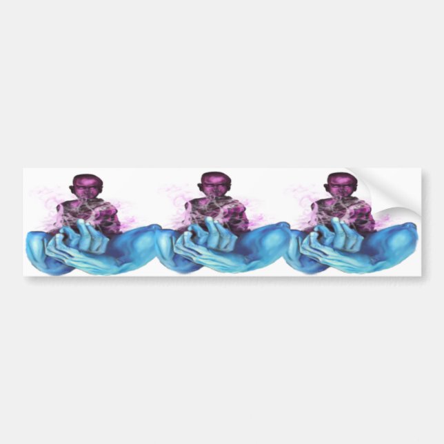 Pegatina Para Coche Manos azules mente tranquila (Frente)