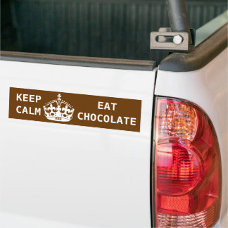 PEGATINA PARA COCHE MANTENER CALMA COMER CHOCOLATE