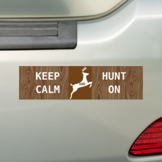 Pegatina Para Coche MANTENER LA CALMA DE HUNT EN EL Patrón de madera d