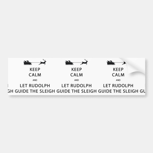 Pegatina Para Coche Mantener la calma Let Rudolph Guide Sleigh (Frente)