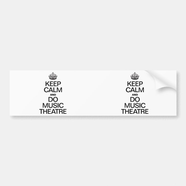 PEGATINA PARA COCHE MANTENER LA CALMA Y HACER TEATRO DE MÚSICA (Frente)