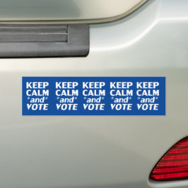 Pegatina Para Coche Mantener la calma y votar tipografía azul blanco m